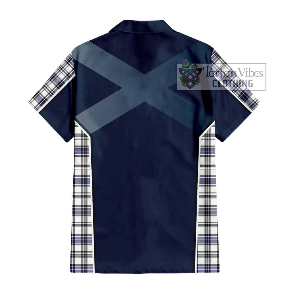 Hannay Tartan Short Sleeve Button Shirt with Family Crest and Lion Rampant Vibes Sport Style - Tartan Vibes Clothing