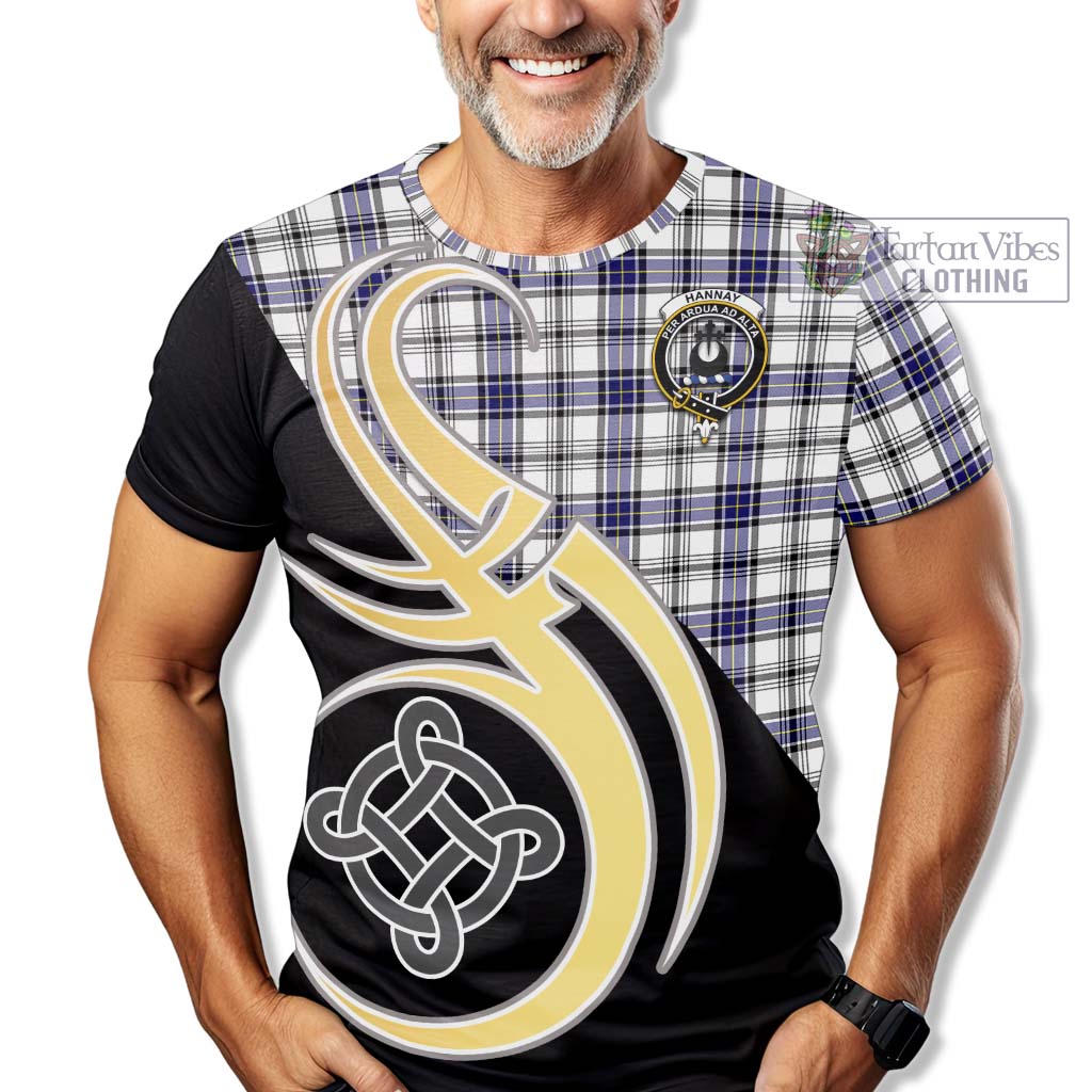 Tartan Vibes Clothing Hannay Modern Tartan T-Shirt with Family Crest and Celtic Symbol Style