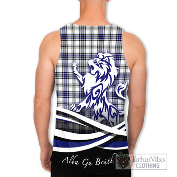 Hannay Tartan Men's Tank Top with Alba Gu Brath Regal Lion Emblem - Tartan Vibes Clothing