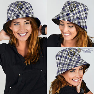 Hannay Tartan Bucket Hat with Family Crest