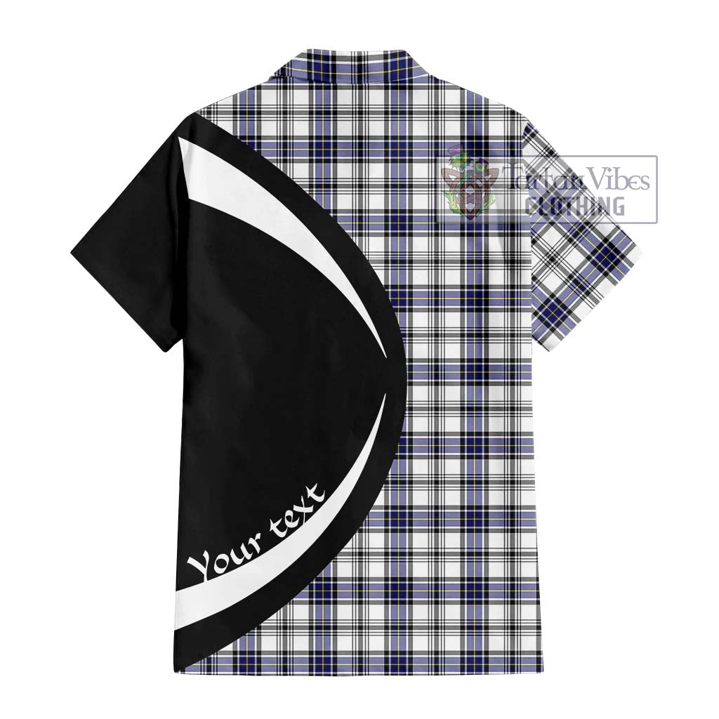 Hannay Tartan Short Sleeve Button Up with Family Crest Circle Style - Tartan Vibes Clothing