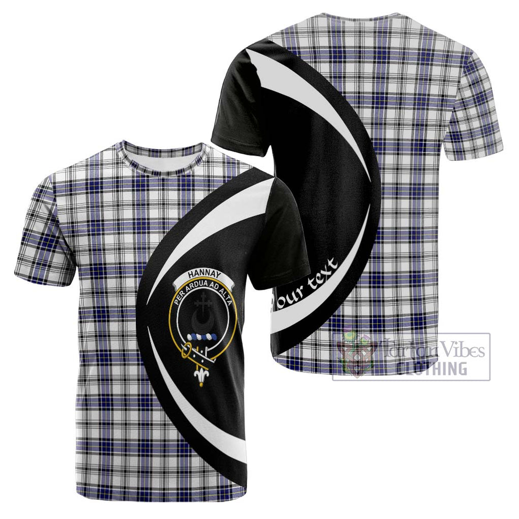 Tartan Vibes Clothing Hannay Modern Tartan Cotton T-shirt with Family Crest Circle Style