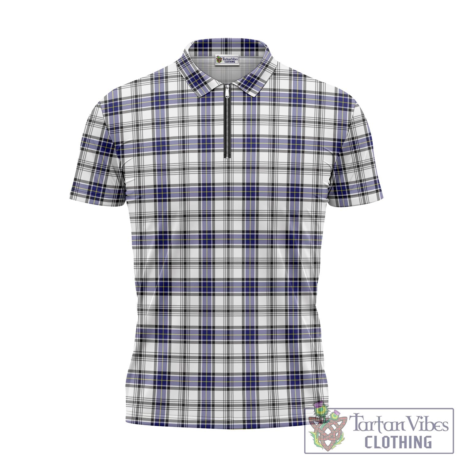 Tartan Vibes Clothing Hannay Modern Tartan Zipper Polo Shirt