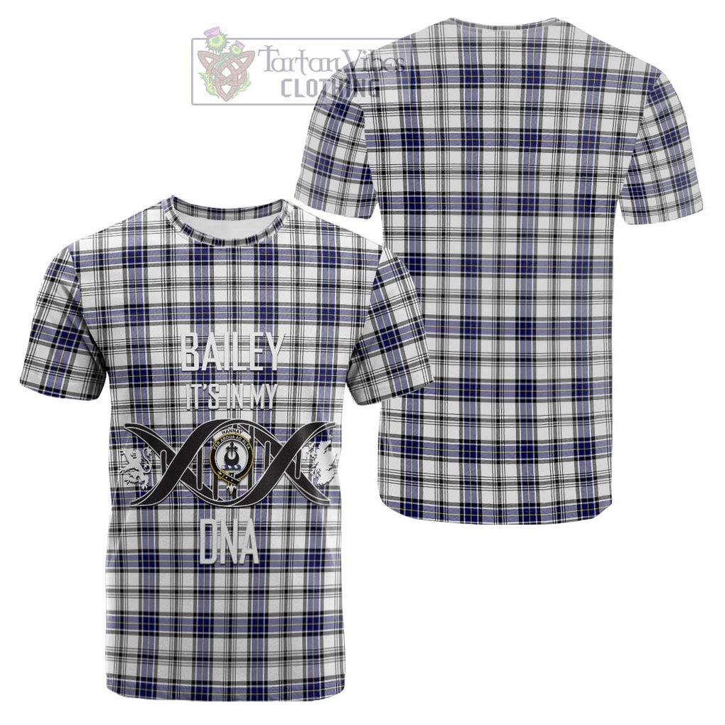 Tartan Vibes Clothing Hannay Modern Tartan Cotton T-shirt with Family Crest DNA In Me Style