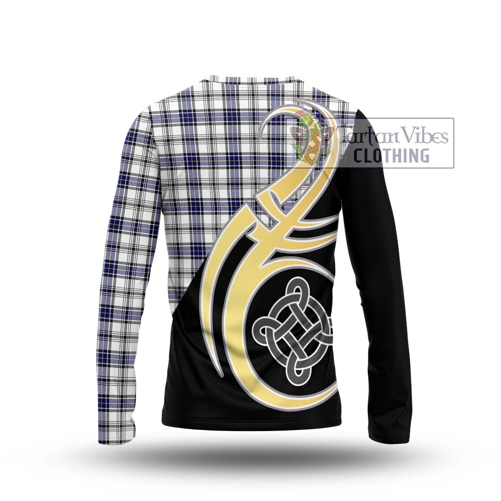 Hannay Tartan Long Sleeve T-Shirt with Family Crest and Celtic Symbol Style - Tartan Vibes Clothing