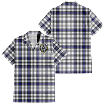 Hannay Tartan Short Sleeve Button Down Shirt with Family Crest