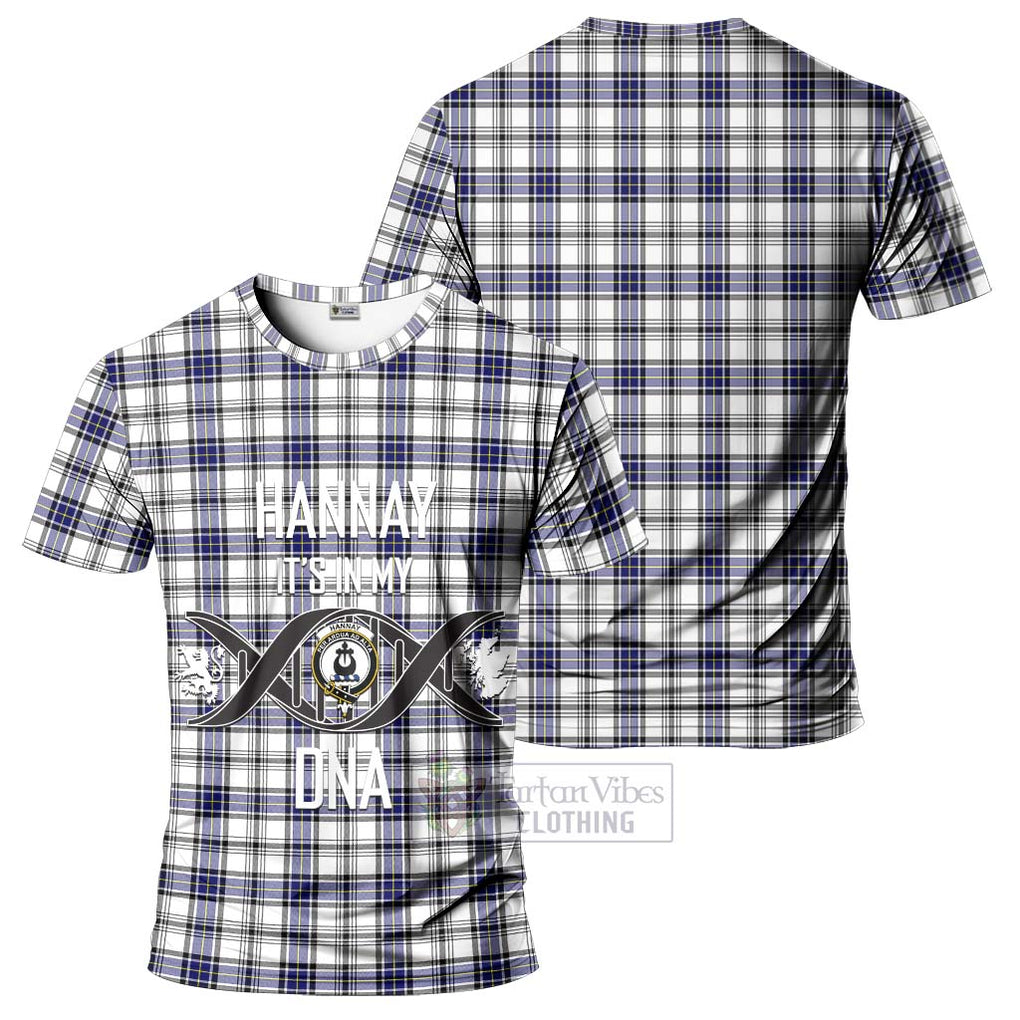 Hannay Tartan T-Shirt with Family Crest DNA In Me Style - Tartan Vibes Clothing