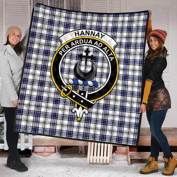 Hannay Tartan Quilt with Family Crest