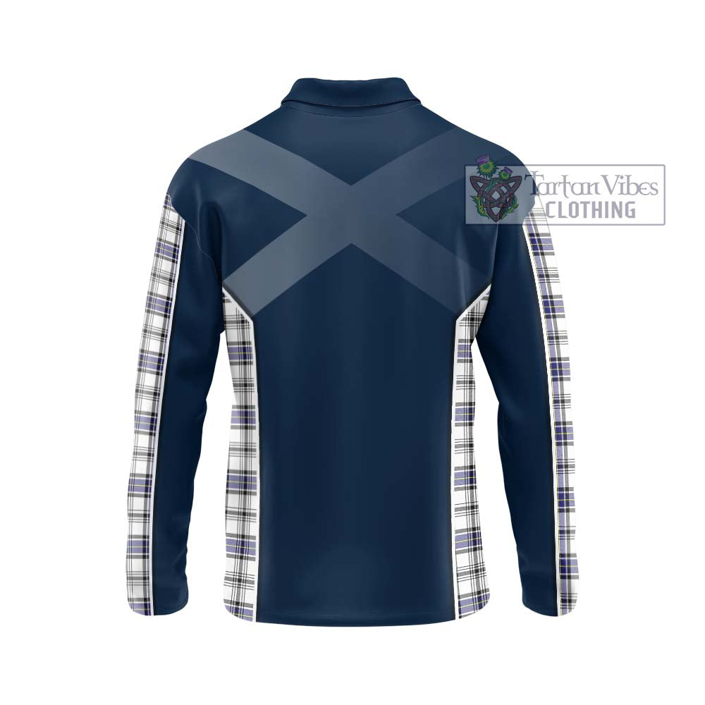 Hannay Tartan Long Sleeve Polo Shirt with Family Crest and Lion Rampant Vibes Sport Style - Tartan Vibes Clothing