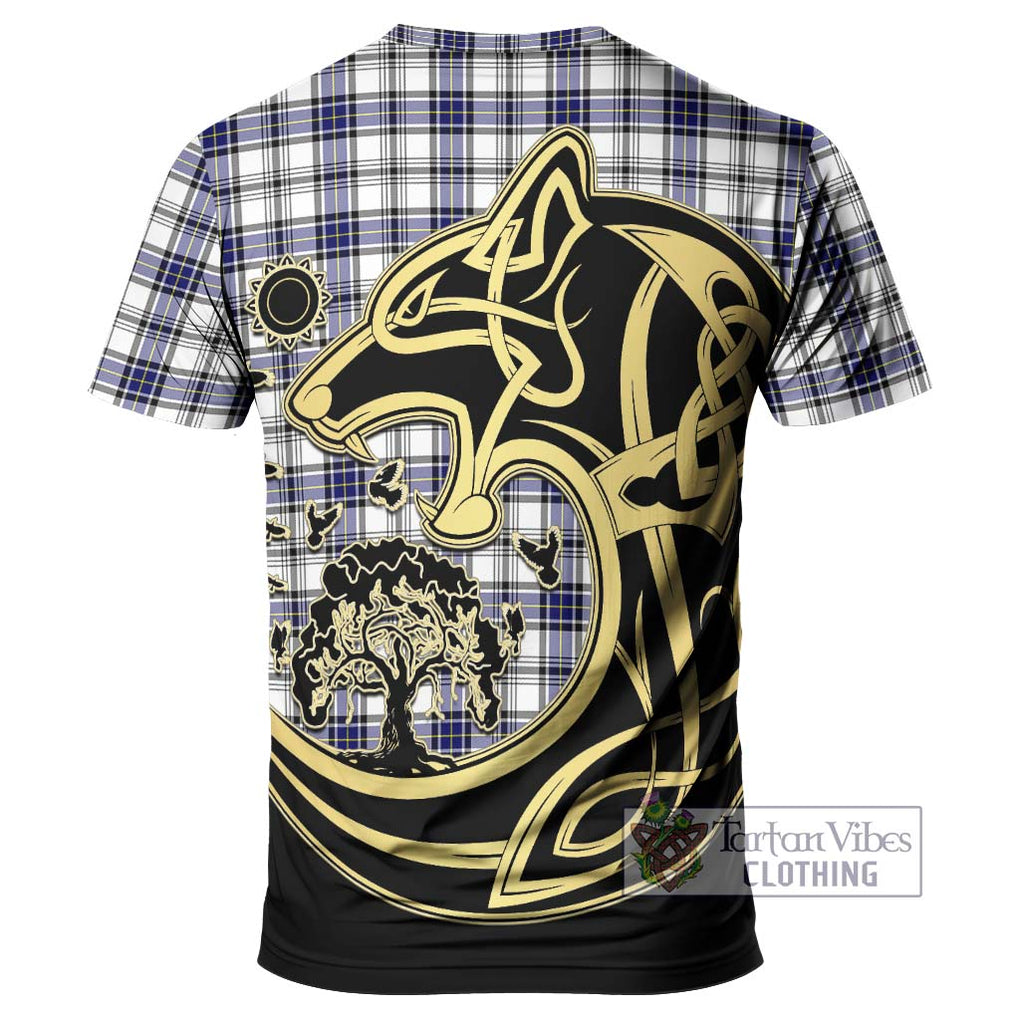 Hannay Tartan T-Shirt with Family Crest Celtic Wolf Style - Tartan Vibes Clothing