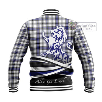 Hannay Tartan Baseball Jacket with Alba Gu Brath Regal Lion Emblem