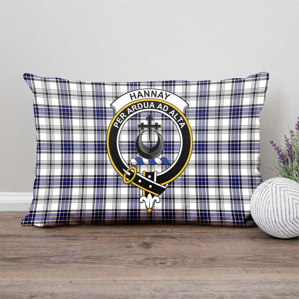 Hannay Modern Tartan Pillow Cover with Family Crest Rectangle Pillow Cover - Tartanvibesclothing