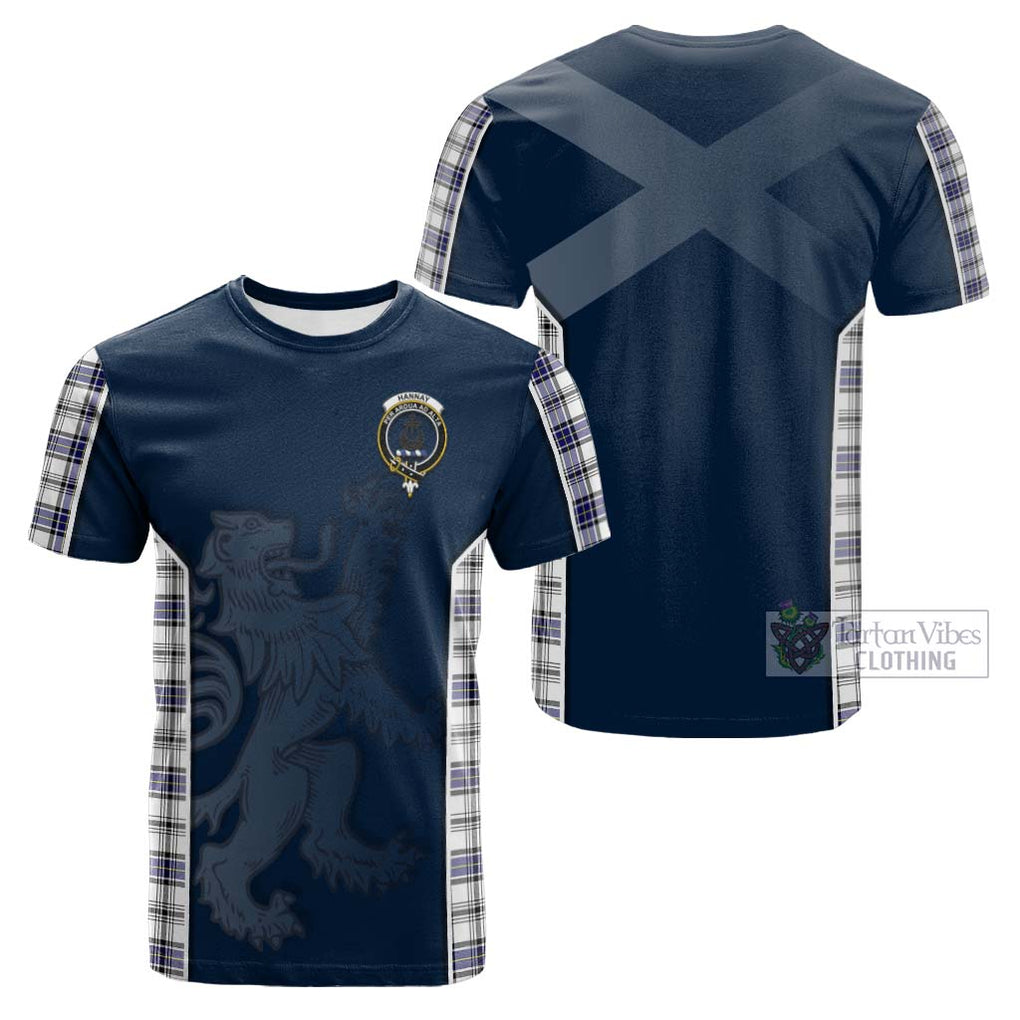 Tartan Vibes Clothing Hannay Modern Tartan Cotton T-shirt with Family Crest and Lion Rampant Vibes Sport Style