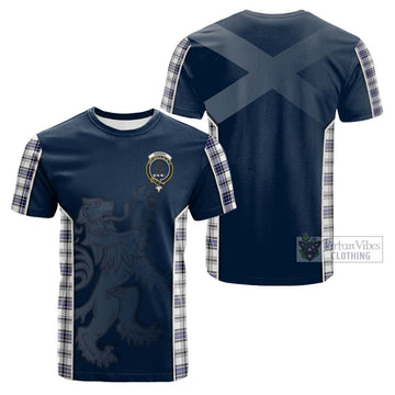 Hannay Tartan Cotton T-shirt with Family Crest and Lion Rampant Vibes Sport Style