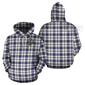 Hannay Tartan Cotton Hoodie with Family Crest