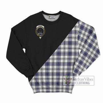 Hannay Tartan Sweatshirt with Family Crest and Military Logo Style