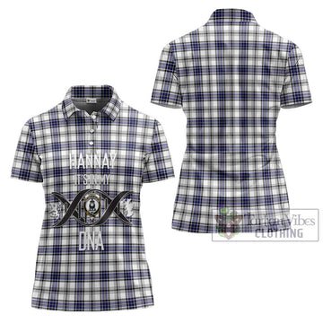 Hannay Tartan Women's Polo Shirt with Family Crest DNA In Me Style