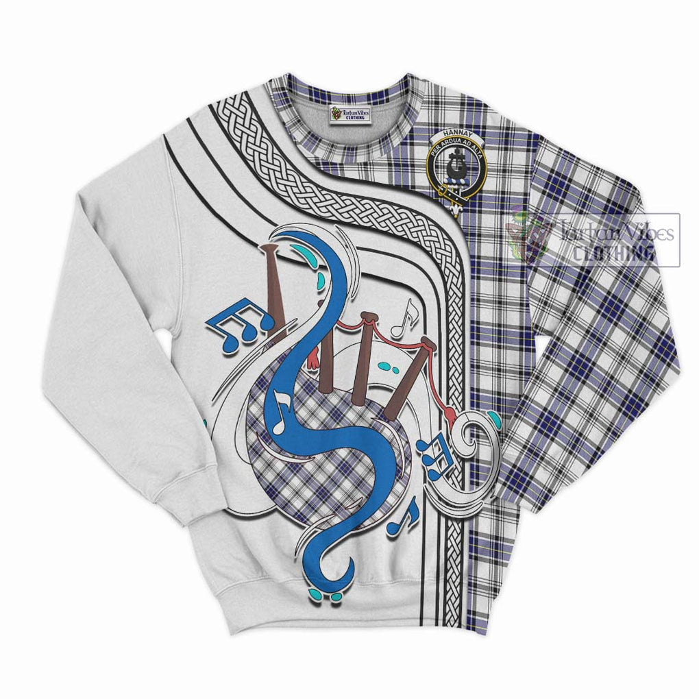 Tartan Vibes Clothing Hannay Modern Tartan Sweatshirt with Epic Bagpipe Style