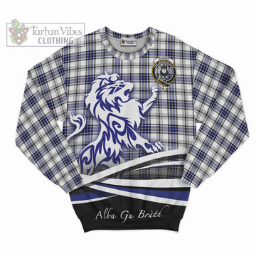 Hannay Tartan Sweatshirt with Alba Gu Brath Regal Lion Emblem