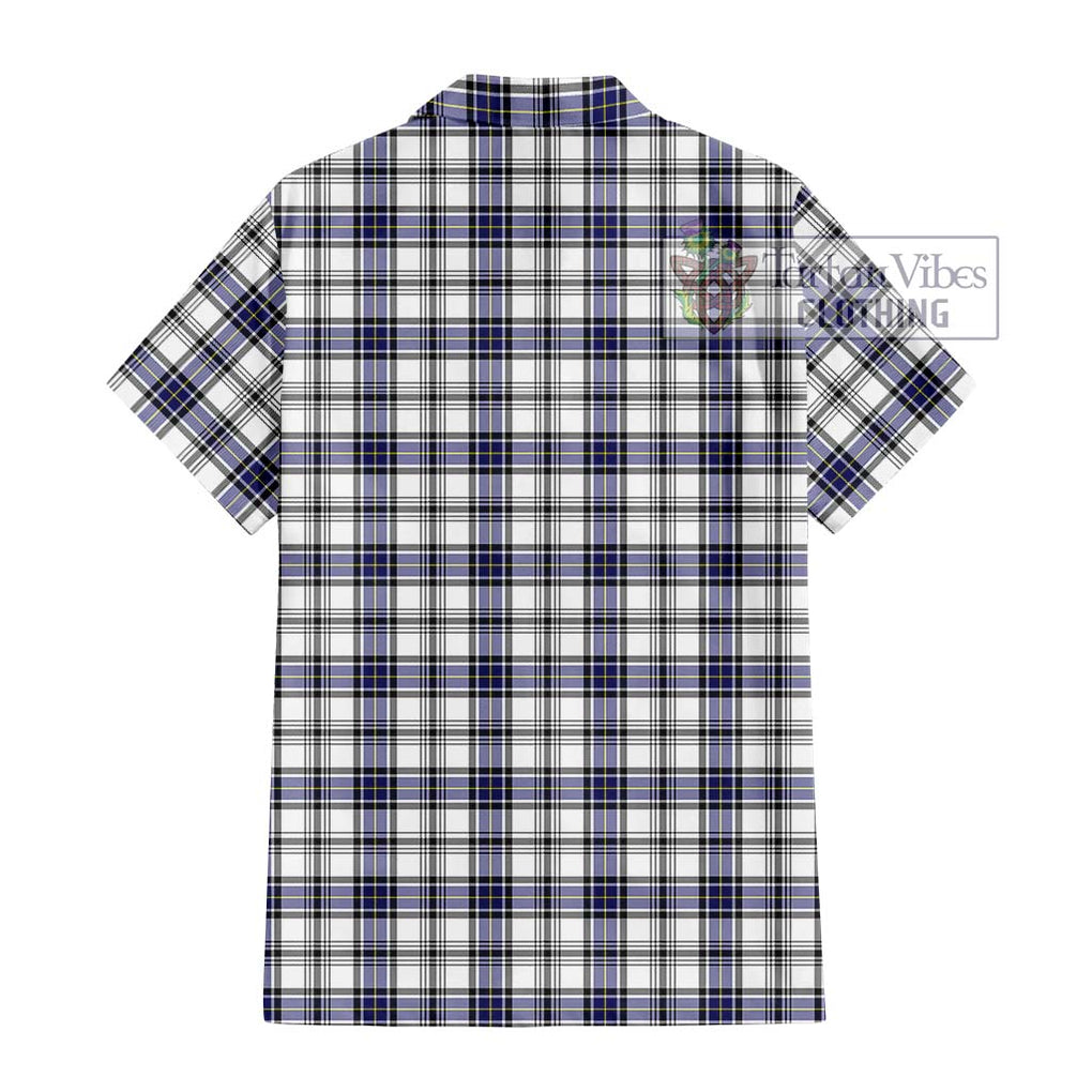 Hannay Tartan Short Sleeve Button Shirt with Family Crest DNA In Me Style - Tartanvibesclothing Shop