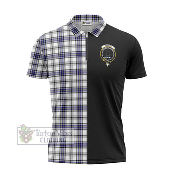 Hannay Tartan Zipper Polo Shirt with Family Crest and Half Of Me Style