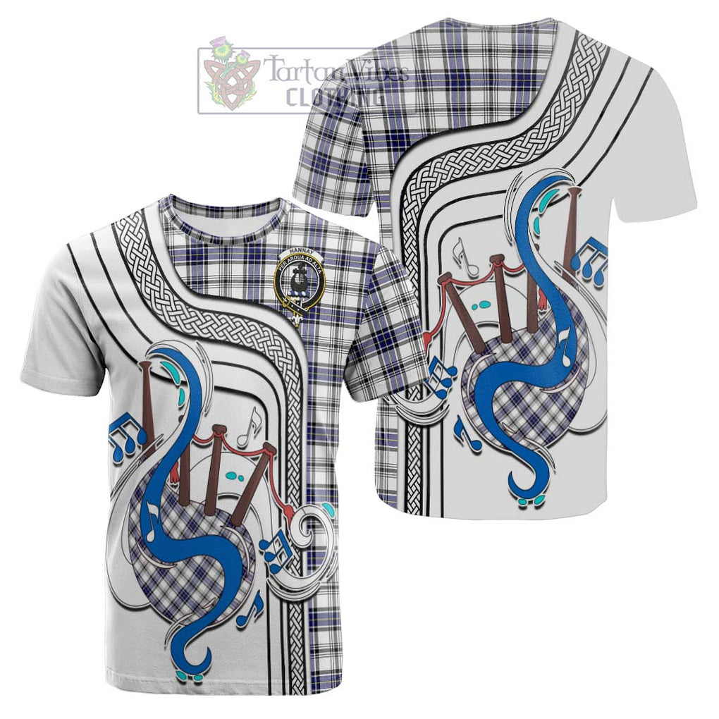 Tartan Vibes Clothing Hannay Modern Tartan Cotton T-shirt with Epic Bagpipe Style