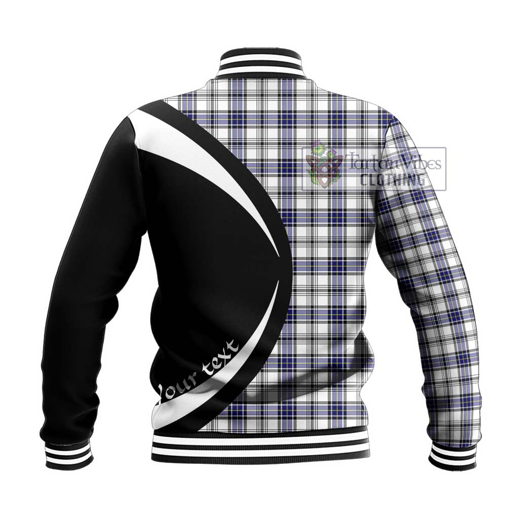 Hannay Tartan Baseball Jacket with Family Crest Circle Style - Tartan Vibes Clothing