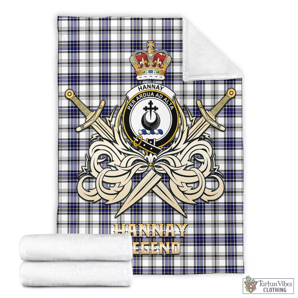 Tartan Vibes Clothing Hannay Modern Tartan Blanket with Clan Crest and the Golden Sword of Courageous Legacy