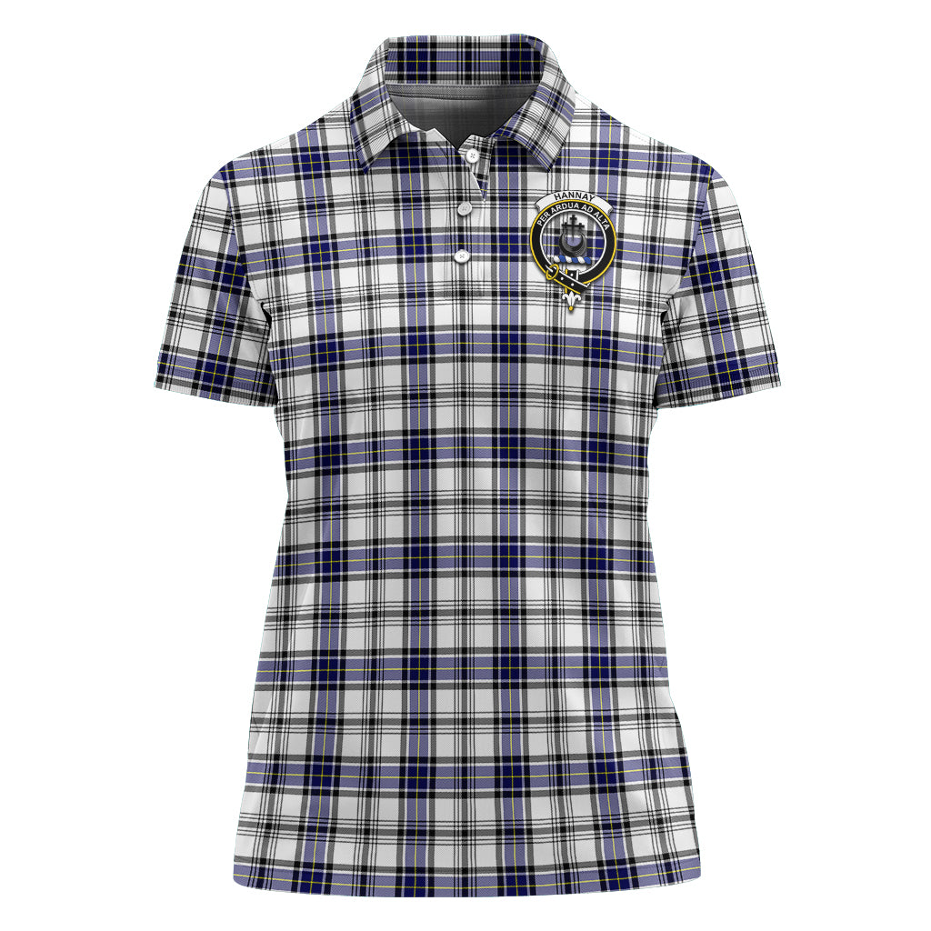 Hannay Tartan Polo Shirt with Family Crest For Women - Tartan Vibes Clothing