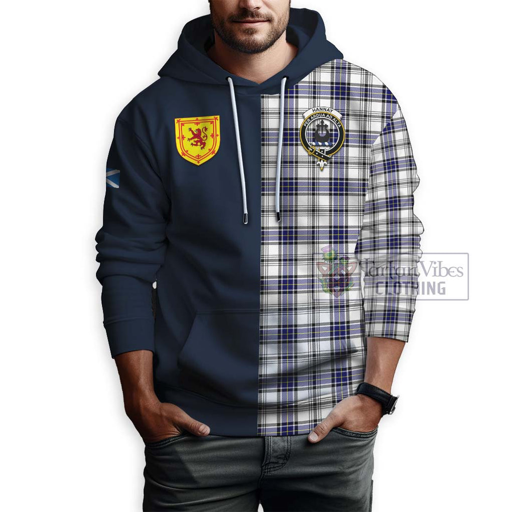 Tartan Vibes Clothing Hannay Modern Tartan Hoodie with Scottish Lion Royal Arm Half Style