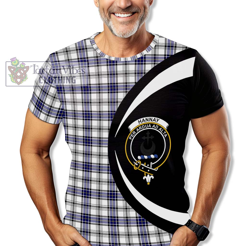 Tartan Vibes Clothing Hannay Modern Tartan T-Shirt with Family Crest Circle Style