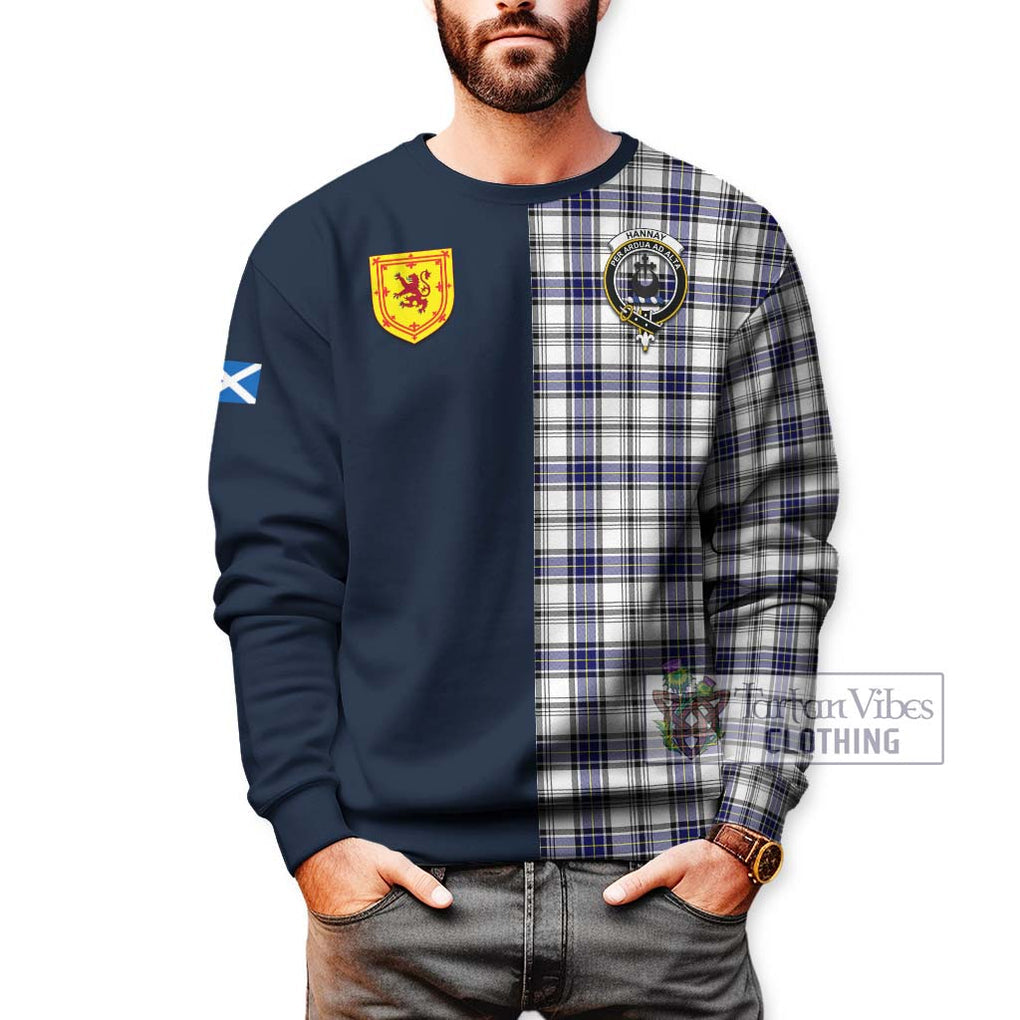 Tartan Vibes Clothing Hannay Modern Tartan Sweatshirt with Scottish Lion Royal Arm Half Style