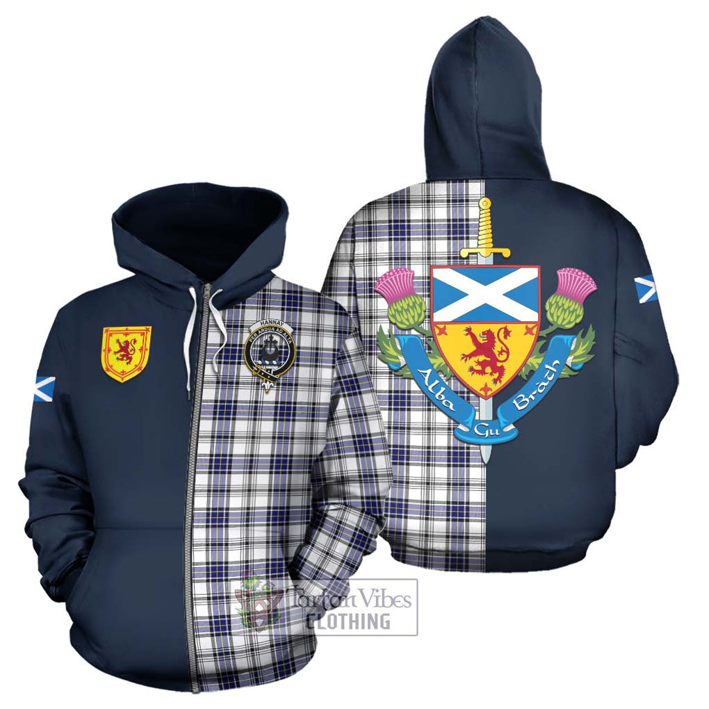 Tartan Vibes Clothing Hannay Modern Tartan Hoodie with Scottish Lion Royal Arm Half Style