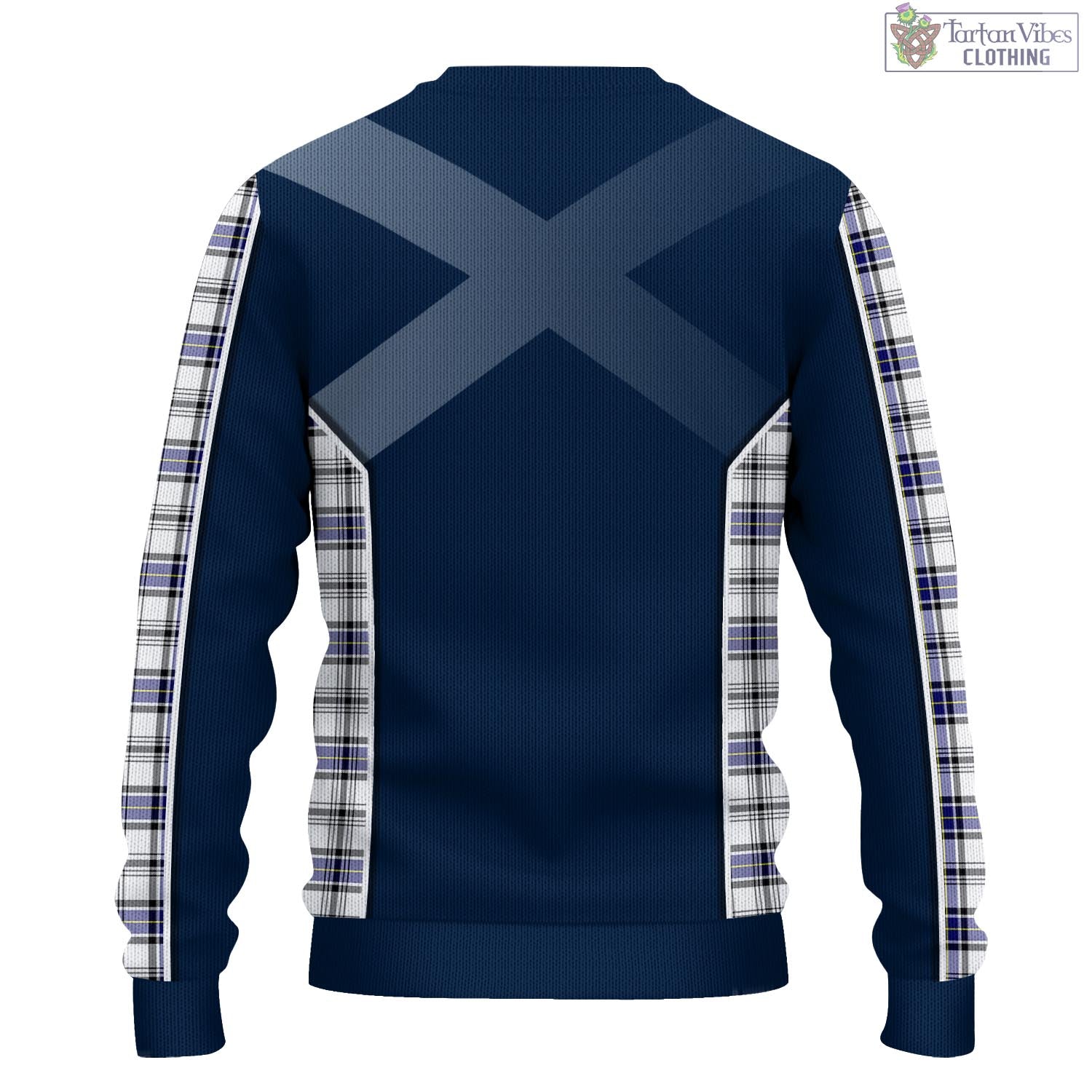 Tartan Vibes Clothing Hannay Modern Tartan Knitted Sweatshirt with Family Crest and Scottish Thistle Vibes Sport Style