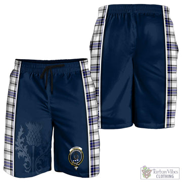 Hannay Modern Tartan Men's Shorts with Family Crest and Scottish Thistle Vibes Sport Style