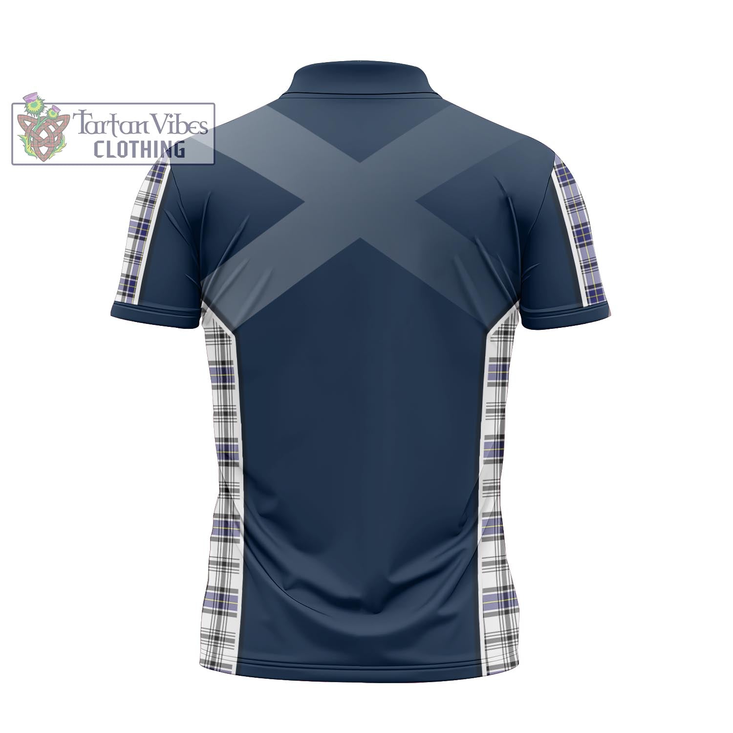 Tartan Vibes Clothing Hannay Modern Tartan Zipper Polo Shirt with Family Crest and Scottish Thistle Vibes Sport Style