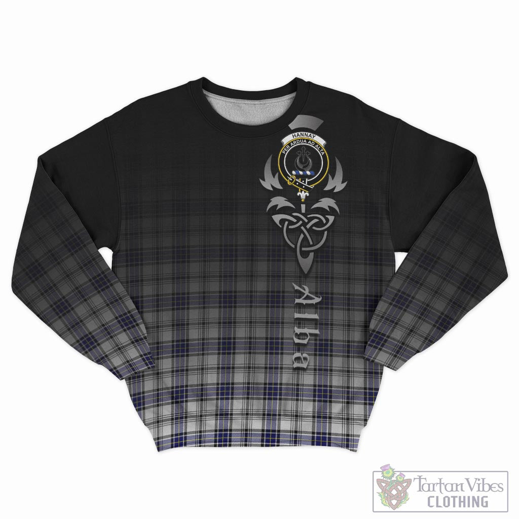 Tartan Vibes Clothing Hannay Modern Tartan Sweatshirt Featuring Alba Gu Brath Family Crest Celtic Inspired