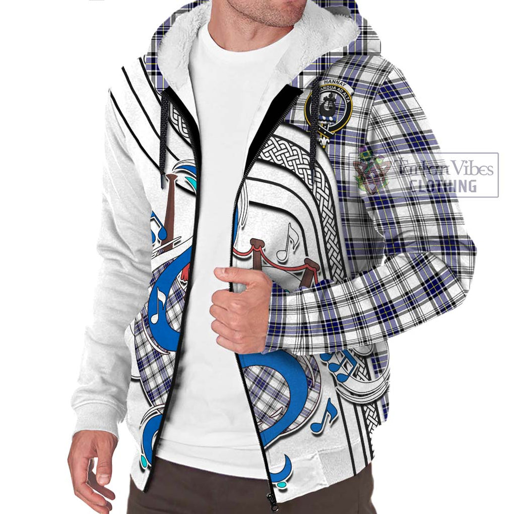 Hannay Tartan Sherpa Hoodie with Epic Bagpipe Style Unisex - Tartanvibesclothing Shop