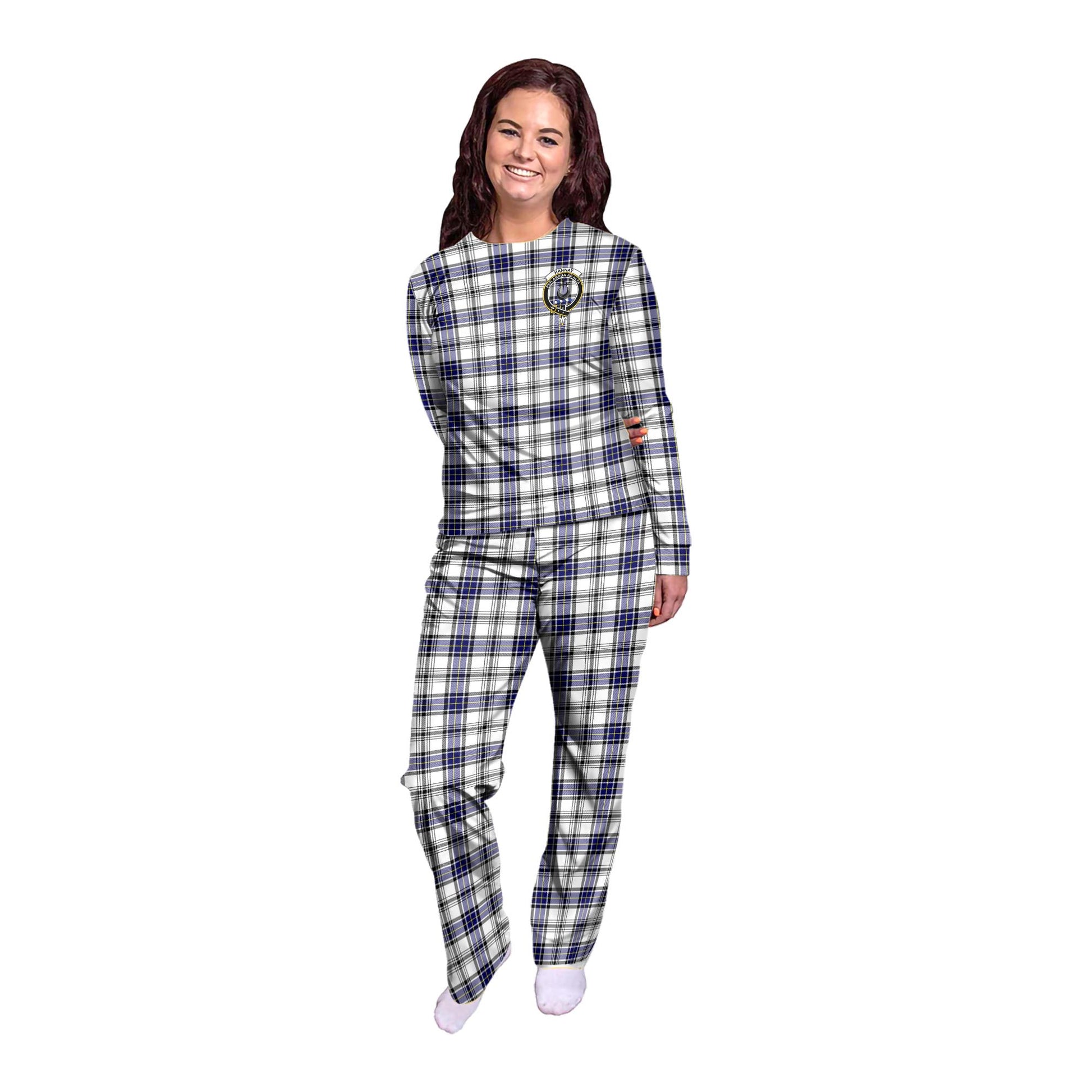 Hannay Tartan Pajamas Family Set with Family Crest - Tartan Vibes Clothing