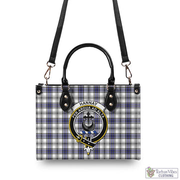 Hannay Tartan Luxury Leather Handbags with Family Crest - Tartan Vibes Clothing