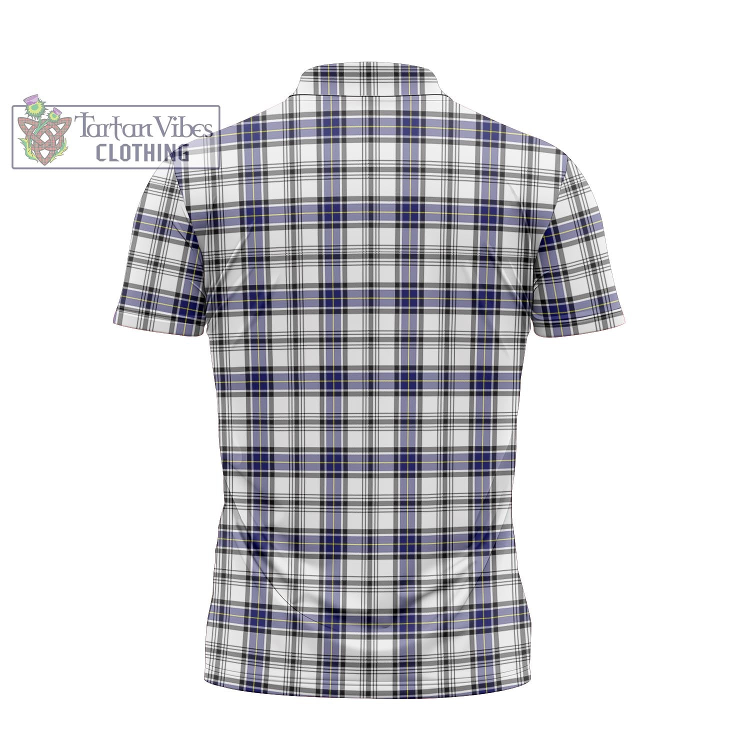 Tartan Vibes Clothing Hannay Modern Tartan Zipper Polo Shirt with Family Crest