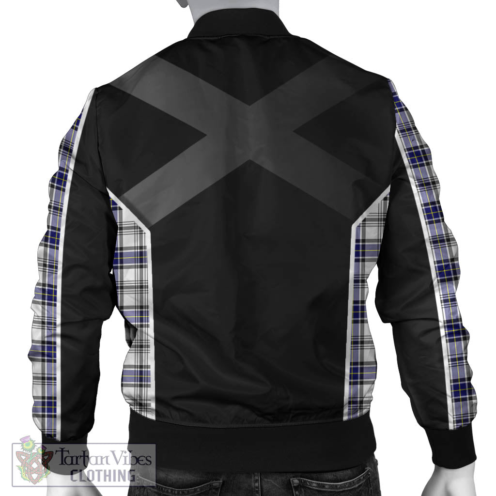 Tartan Vibes Clothing Hannay Modern Tartan Bomber Jacket with Family Crest and Scottish Thistle Vibes Sport Style