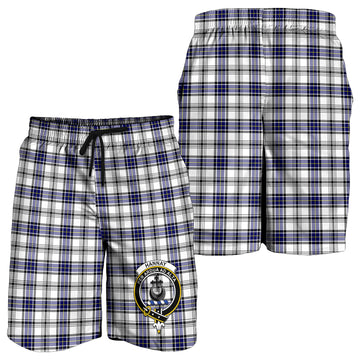 Hannay Tartan Mens Shorts with Family Crest