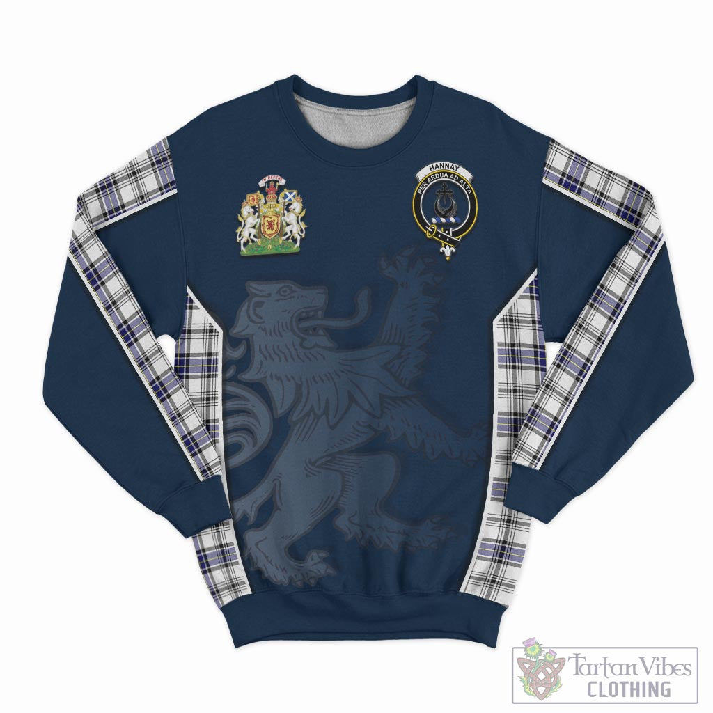 Tartan Vibes Clothing Hannay Modern Tartan Sweater with Family Crest and Lion Rampant Vibes Sport Style