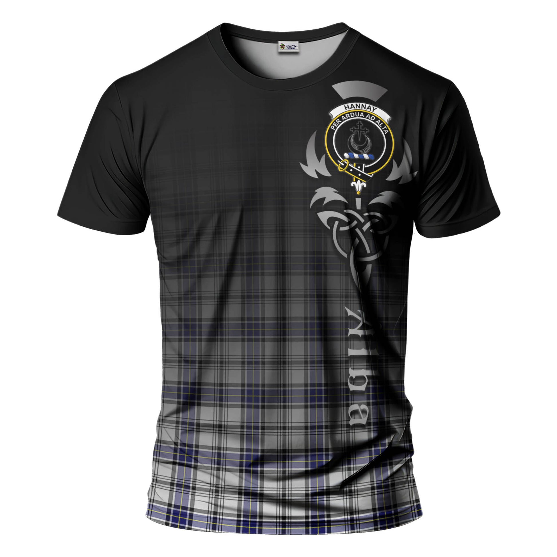 Tartan Vibes Clothing Hannay Modern Tartan T-Shirt Featuring Alba Gu Brath Family Crest Celtic Inspired