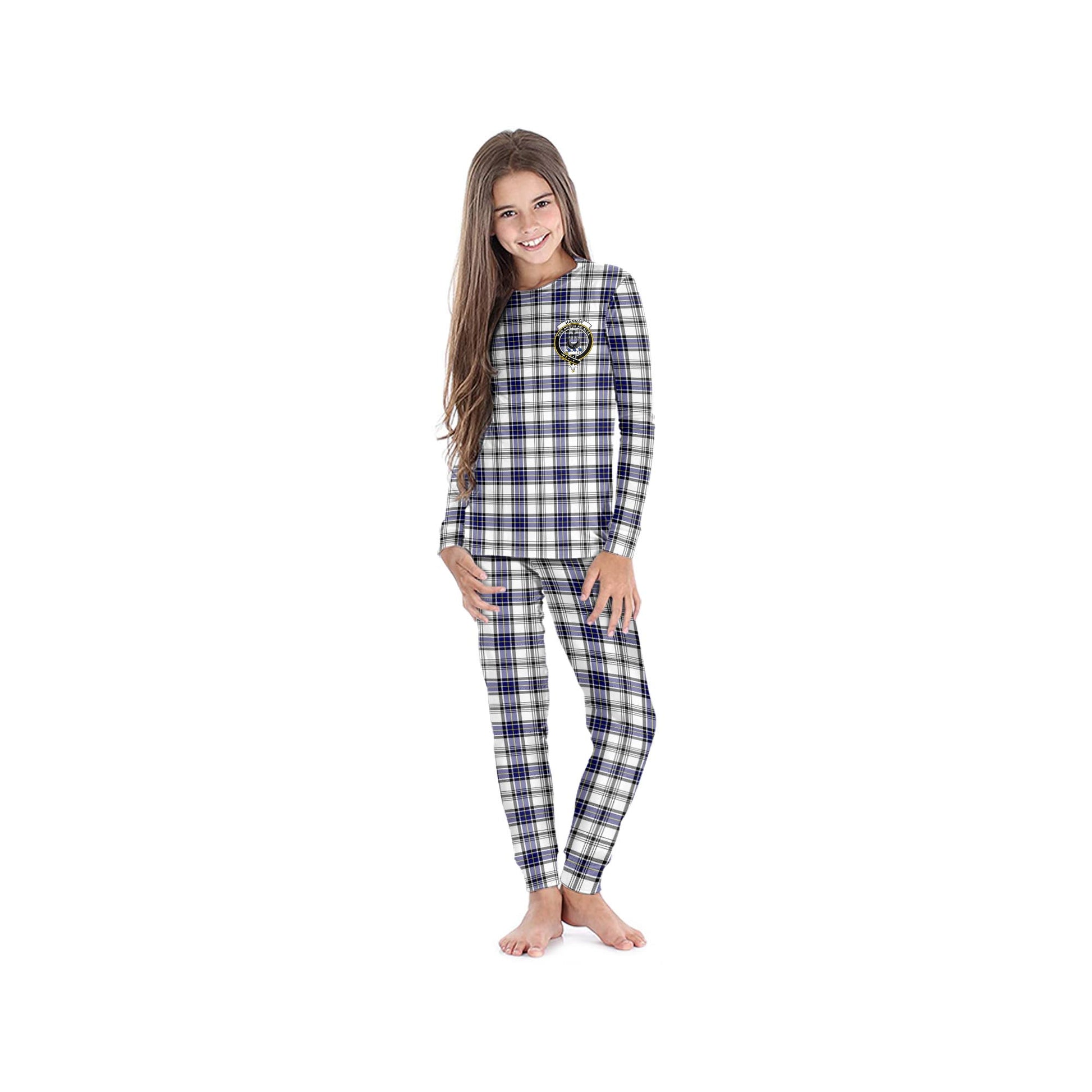 Hannay Tartan Pajamas Family Set with Family Crest - Tartan Vibes Clothing