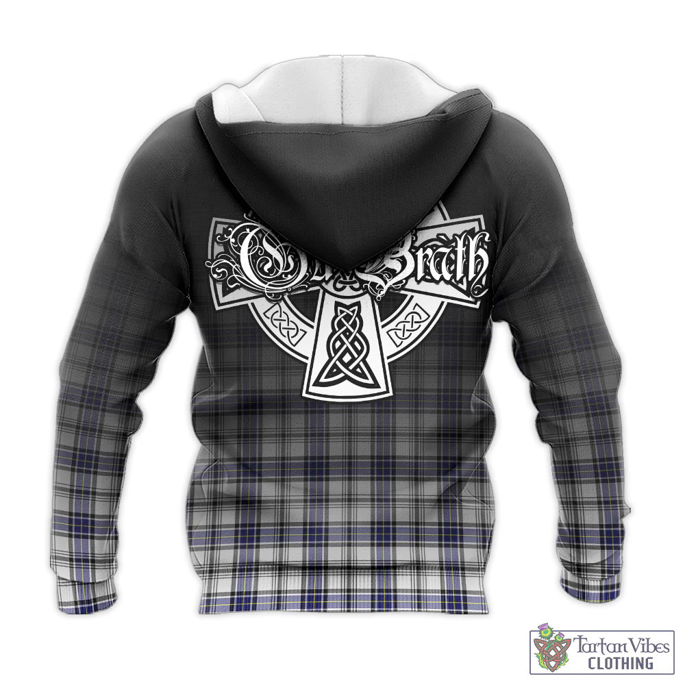 Tartan Vibes Clothing Hannay Modern Tartan Knitted Hoodie Featuring Alba Gu Brath Family Crest Celtic Inspired