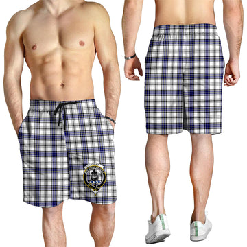 Hannay Tartan Mens Shorts with Family Crest