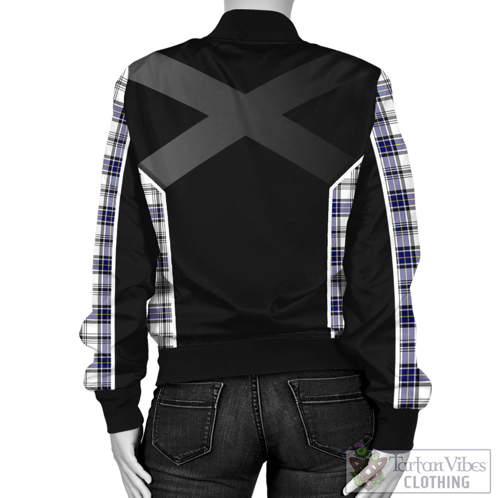 Tartan Vibes Clothing Hannay Modern Tartan Bomber Jacket with Family Crest and Scottish Thistle Vibes Sport Style