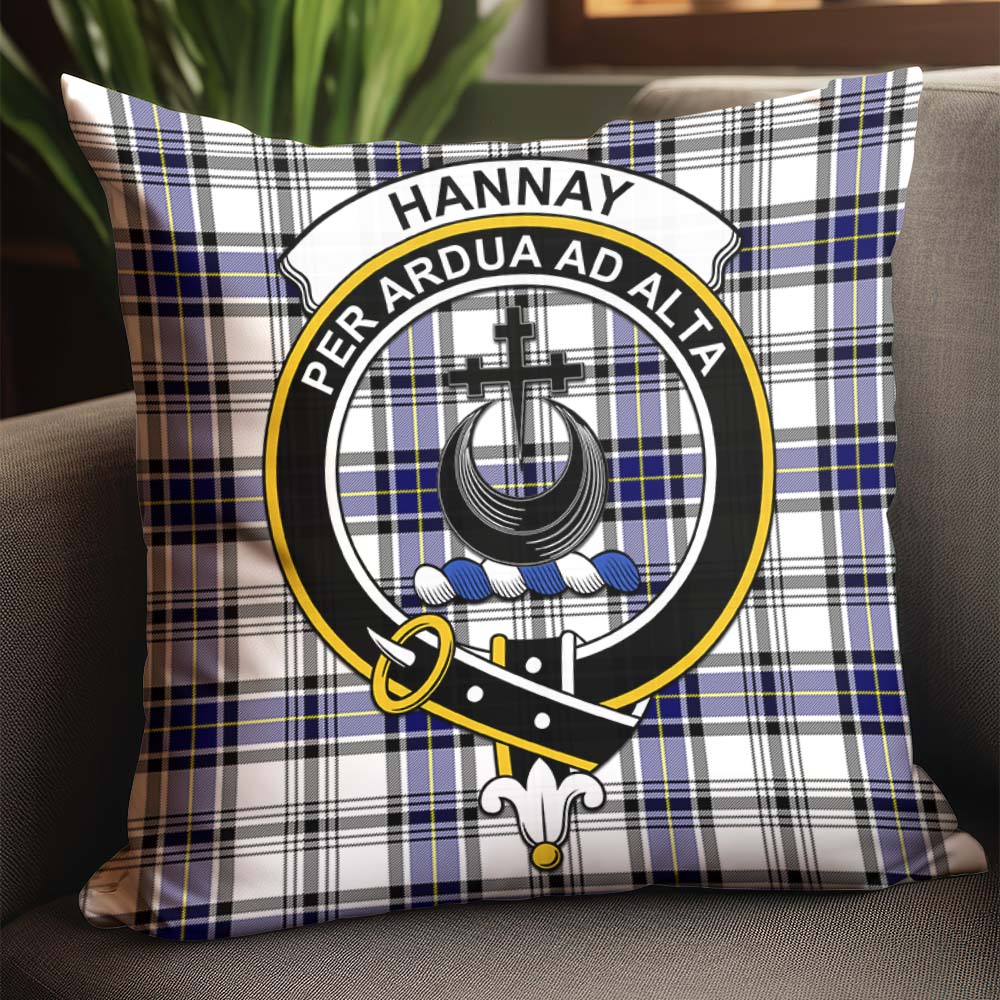 Hannay Modern Tartan Pillow Cover with Family Crest - Tartanvibesclothing